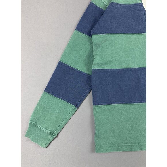 Rare Vintage Y2K Polo Ralph Lauren Rugby Blue Green Stripes Streetwear Hype Kids - Picture 4 of 12